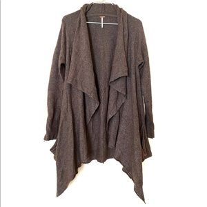 Free People Open Long Front Cardigan with pockets